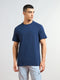 Men Solid Slim Fit Round Neck T-shirt with COTFLEX