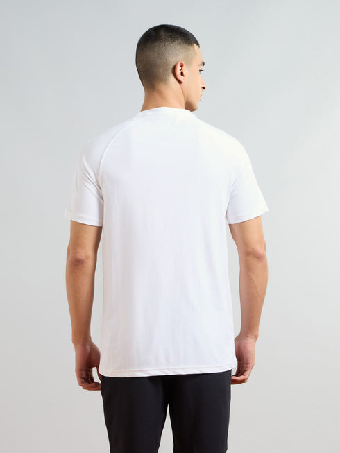 Men Solid Slim Fit Round Neck T-shirt with COTFLEX