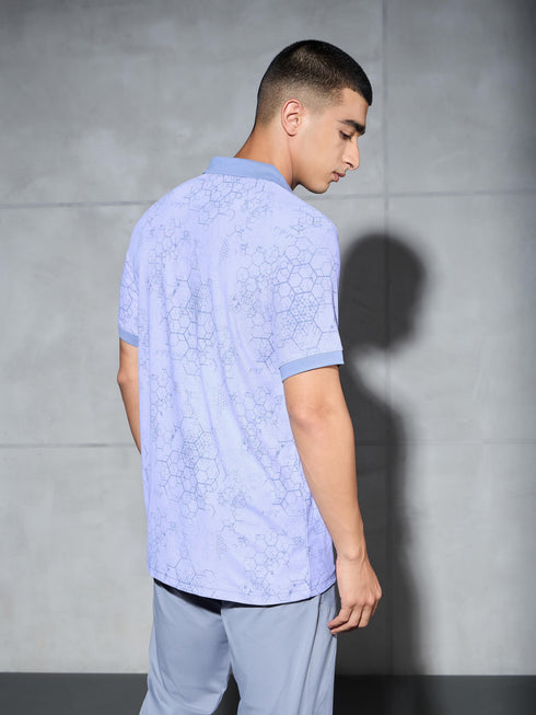 Men Printed Slim Fit Polo T-shirt with MATPIQ