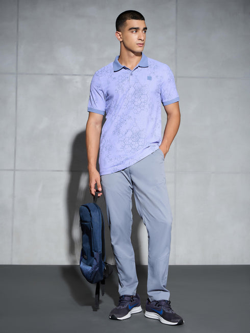 Men Printed Slim Fit Polo T-shirt with MATPIQ