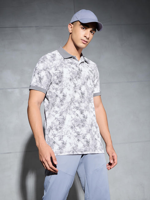Men Printed Slim Fit Polo T-shirt with MATPIQ
