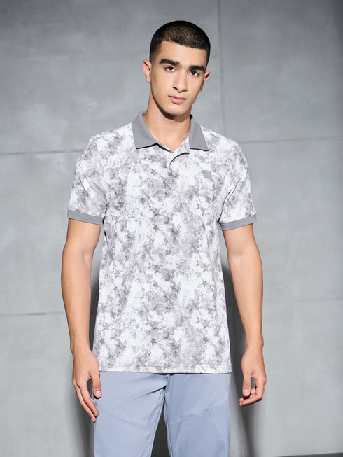 Men Printed Slim Fit Polo T-shirt with MATPIQ
