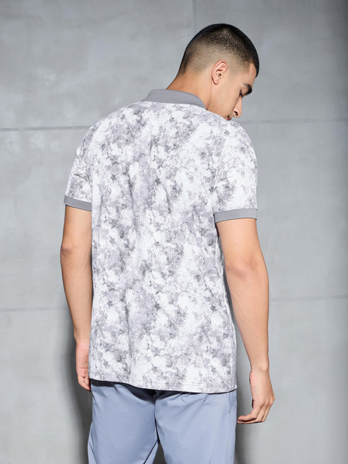 Men Printed Slim Fit Polo T-shirt with MATPIQ