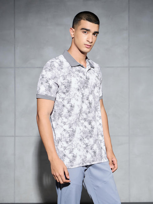 Men Printed Slim Fit Polo T-shirt with MATPIQ