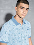 Men Printed Slim Fit Polo T-shirt with MATPIQ