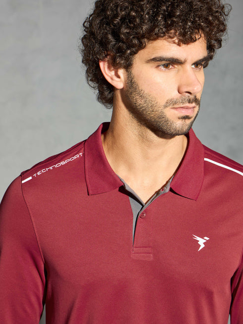 Men Solid Slim Fit Polo T-shirt with TECHNOCOOL+