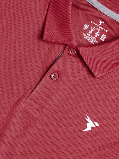 Men Solid Slim Fit Polo T-shirt with TECHNOCOOL+