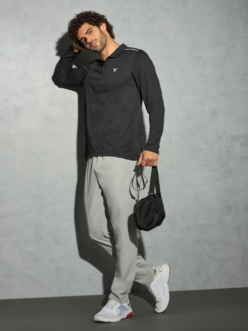 Men Solid Slim Fit Polo T-shirt with TECHNOCOOL+