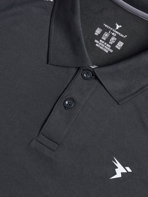 Men Solid Slim Fit Polo T-shirt with TECHNOCOOL+
