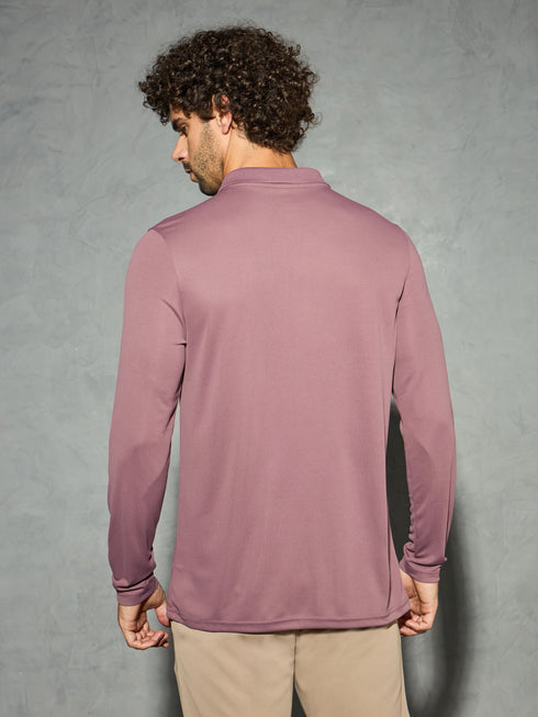 Men Solid Slim Fit Polo T-shirt with TECHNOCOOL+