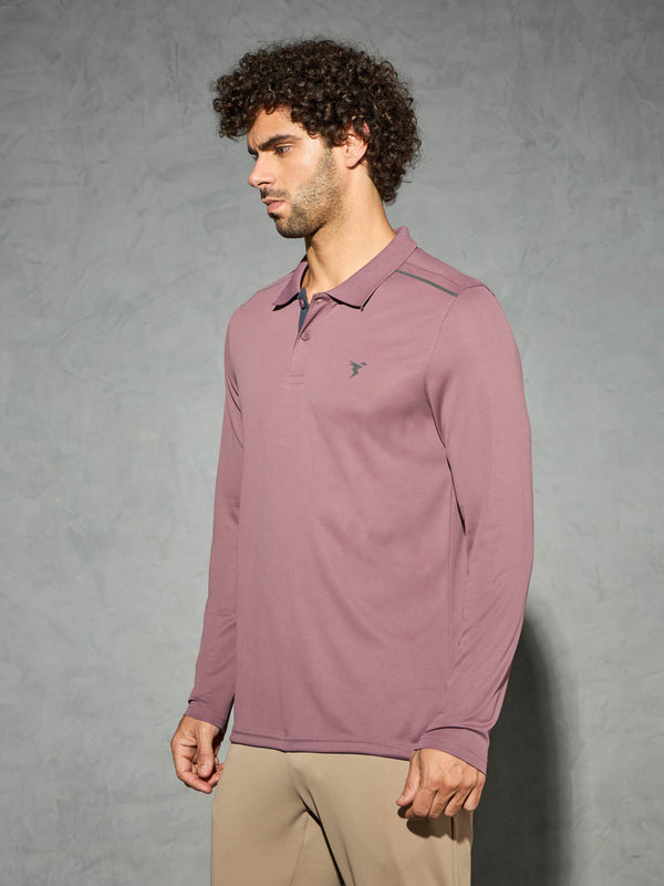Men Solid Slim Fit Polo T-shirt with TECHNOCOOL+