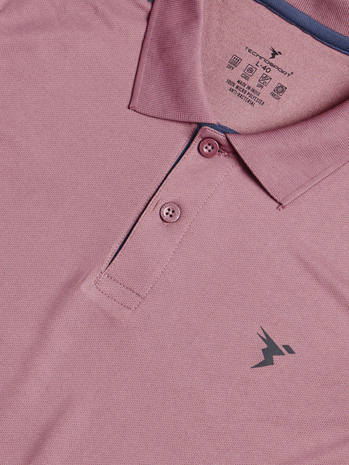 Men Solid Slim Fit Polo T-shirt with TECHNOCOOL+