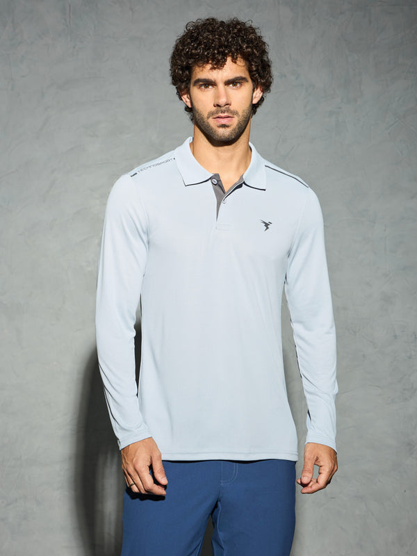 Men Solid Slim Fit Polo T-shirt with TECHNOCOOL+