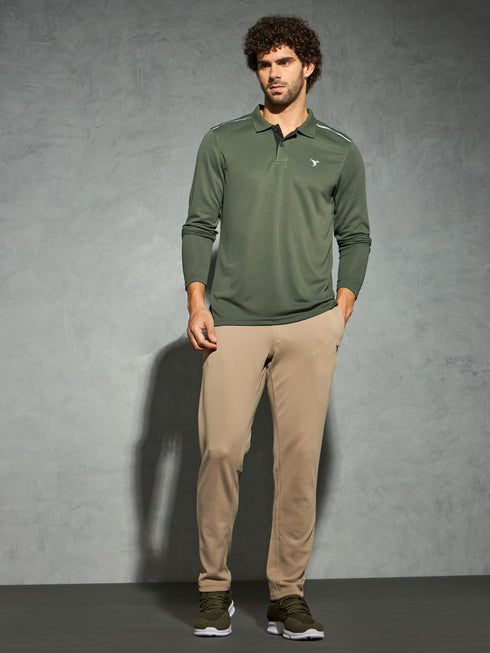 Men Solid Slim Fit Polo T-shirt with TECHNOCOOL+