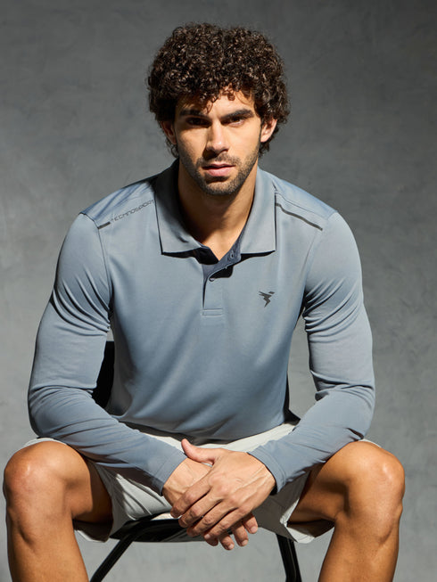 Men Solid Slim Fit Polo T-shirt with TECHNOCOOL+