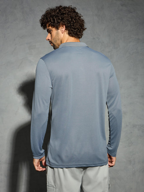 Men Solid Slim Fit Polo T-shirt with TECHNOCOOL+