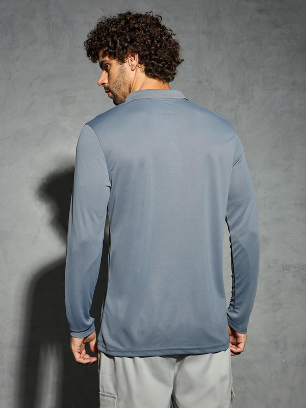 Men Solid Slim Fit Polo T-shirt with TECHNOCOOL+