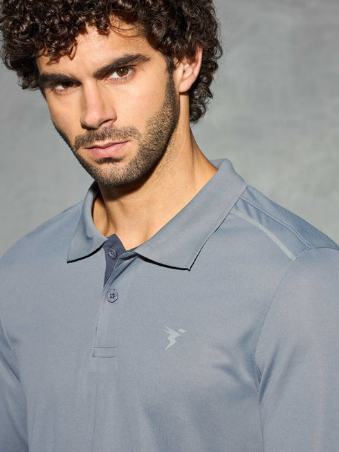 Men Solid Slim Fit Polo T-shirt with TECHNOCOOL+