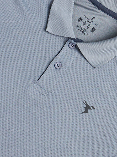 Men Solid Slim Fit Polo T-shirt with TECHNOCOOL+