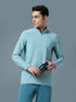 Men Colorblock Slim Fit Mock Neck Sports T-shirt with COTFLEX