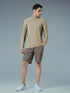 Men Colorblock Slim Fit Mock Neck Sports T-shirt with COTFLEX