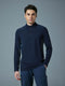 Men Colorblock Slim Fit Mock Neck Sports T-shirt with COTFLEX