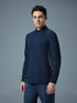 Men Colorblock Slim Fit Mock Neck Sports T-shirt with COTFLEX