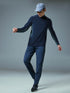 Men Colorblock Slim Fit Mock Neck Sports T-shirt with COTFLEX
