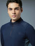 Men Colorblock Slim Fit Mock Neck Sports T-shirt with COTFLEX