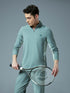 Men Colorblock Slim Fit Mock Neck Sports T-shirt with COTFLEX