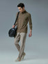 Men Colorblock Slim Fit Mock Neck Sports T-shirt with COTFLEX