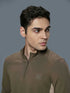 Men Colorblock Slim Fit Mock Neck Sports T-shirt with COTFLEX