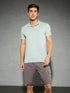 Men Solid Slim Fit Mock Neck T-shirt with COTFLEX