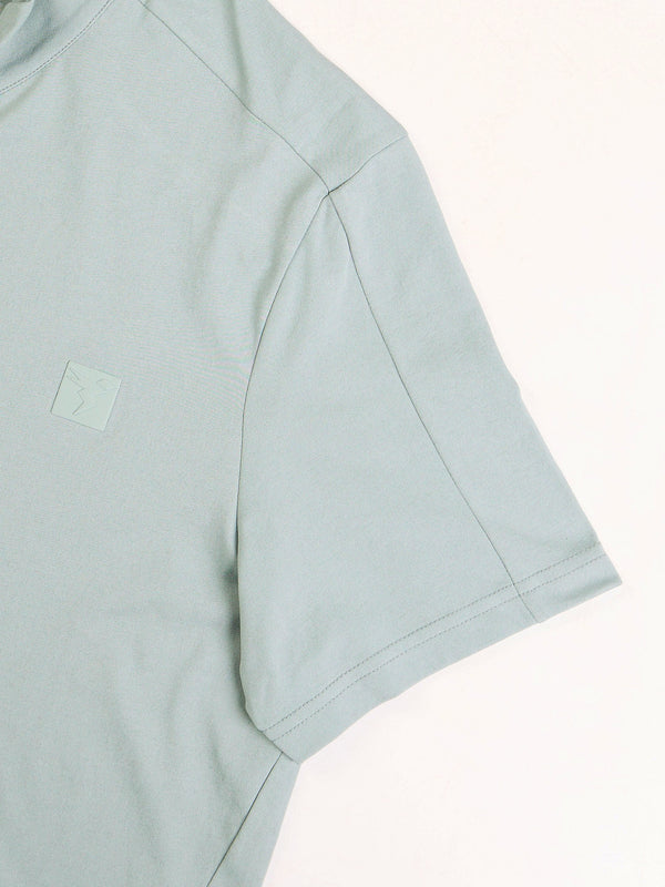 Men Solid Slim Fit Mock Neck T-shirt with COTFLEX