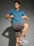 Men Solid Slim Fit Mock Neck T-shirt with COTFLEX