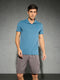 Men Solid Slim Fit Mock Neck T-shirt with COTFLEX