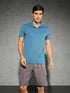 Men Solid Slim Fit Mock Neck T-shirt with COTFLEX