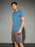 Men Solid Slim Fit Mock Neck T-shirt with COTFLEX
