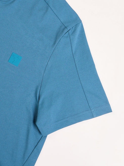 Men Solid Slim Fit Mock Neck T-shirt with COTFLEX