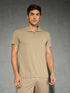 Men Solid Slim Fit Mock Neck T-shirt with COTFLEX