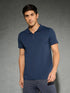 Men Solid Slim Fit Mock Neck T-shirt with COTFLEX