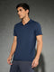 Men Solid Slim Fit Mock Neck T-shirt with COTFLEX