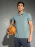 Men Solid Slim Fit Mock Neck T-shirt with COTFLEX