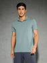 Men Solid Slim Fit Mock Neck T-shirt with COTFLEX