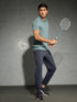 Men Solid Slim Fit Mock Neck T-shirt with COTFLEX