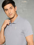 Men Jacquard Slim Fit Polo Sports T-shirt with COTFLEX