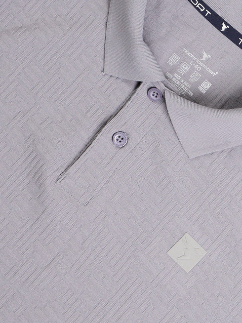 Men Jacquard Slim Fit Polo Sports T-shirt with COTFLEX