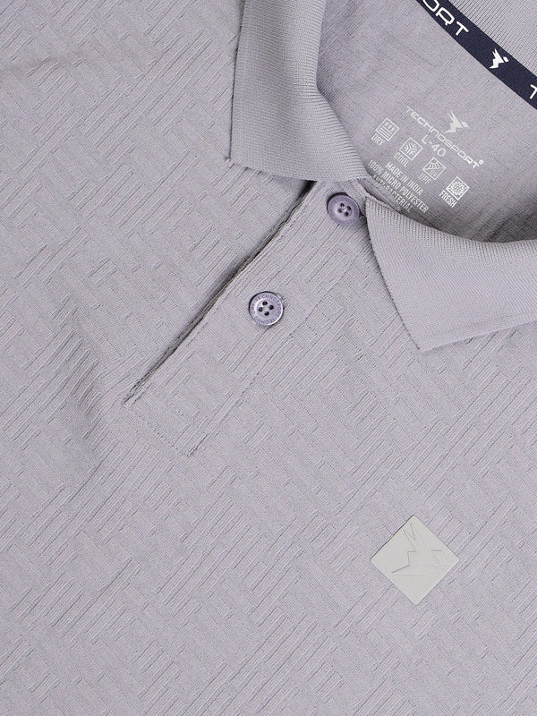Men Jacquard Slim Fit Polo Sports T-shirt with COTFLEX