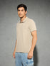 Men Jacquard Slim Fit Polo Sports T-shirt with COTFLEX