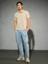 Men Jacquard Slim Fit Polo Sports T-shirt with COTFLEX